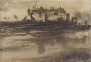 A Castle Seen Across A Lake by Victor Hugo