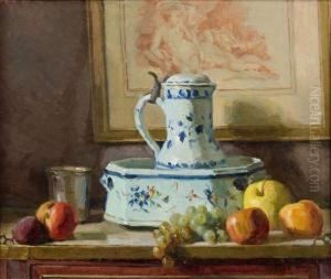 Nature Morte Aux Pommes Et Au Pichet De Faience by Paul Jean Hugues