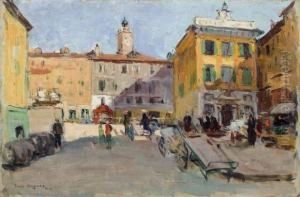 La Place Saint- Antoine A Nice by Paul Jean Hugues