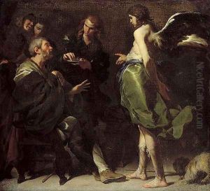 The Young Tobias Heals his Blind Father, c.1640s by Bernardo Cavallino