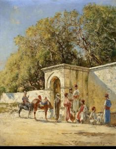 Porte Aux Environs De Tunis by Victor Pierre Huguet