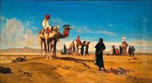 Halte De Bicharis Dans Le Desert De Lybie