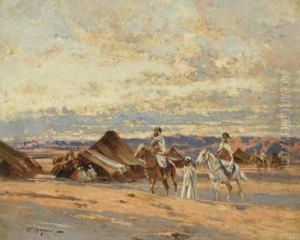 Cavaliers Dans Le Desert by Victor Pierre Huguet