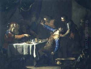 The Murder of Amnon by his brother Absalom by Bernardo Cavallino