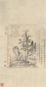 Bamboo And Rock by Hui Wang