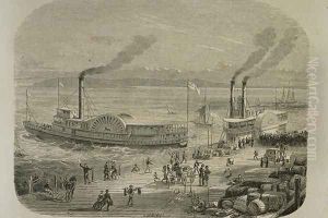 The San Francisco Docks in the 1860s by Gustave Adolphe Chassevent-Bacques