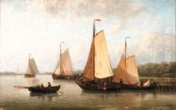 Fishing Boats In An Estuary
Oil On Canvas - view 1