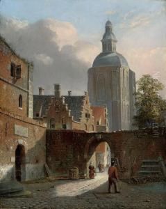 Figures In A Dutch Courtyard