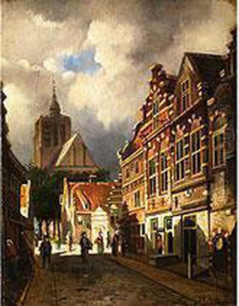 Gasse Mit Giebelhausern In Einer Niederlandischen Stadt - view 1