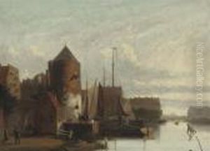 A View Of Haarlem, With The St. Bavo Church In The Distance by Johannes Frederik Hulk, Snr.