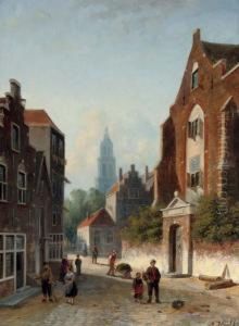 Daily Activities On A Sunlit Street
