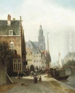 Daily Activities Along A Dutch Canal