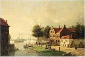 Washerwomen By A River by Johannes Frederik Hulk, Snr.