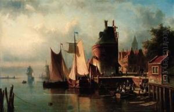 Unloading Ships At A Dutch Port - view 1