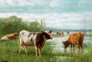 Kuhe Bei Der Tranke by William Frederick Hulk