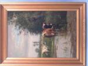Cattle In A Water Meadow by William Frederick Hulk