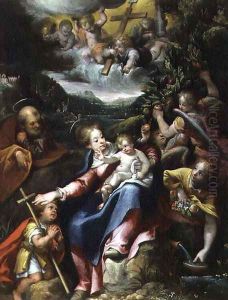 Holy Family with St. John the Baptist in a Landscape, c.1593-94 by Claude Andrew Calthrop