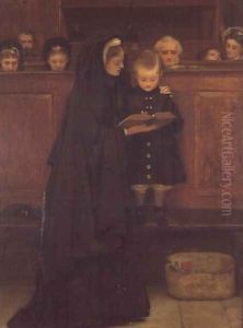In Church, 1869 by Claude Andrew Calthrop