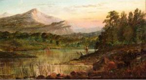 Landing The Catch At Sunset by Frederick William Hulme