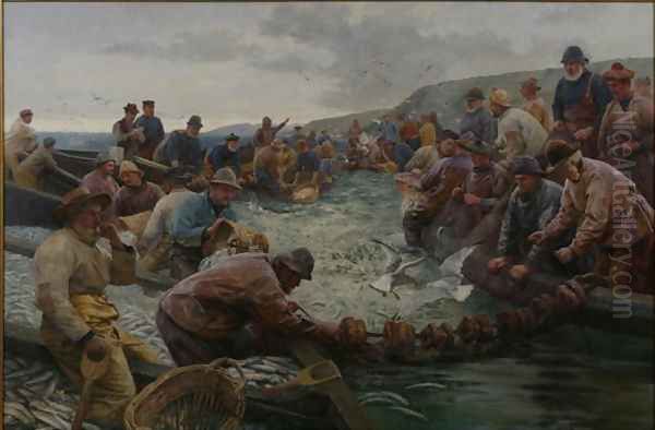 Tucking a School of Pilchards, 1897 by Percy Robert Craft