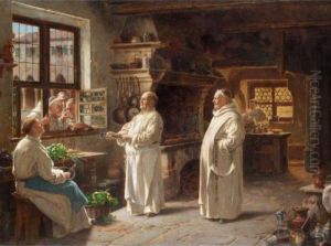Preparing For Dinner by Adolf Humborg