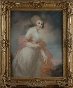 Portrait Of A Lady, Said To Be The Honorable Mrs. Stanhope by Ozias Humphrey