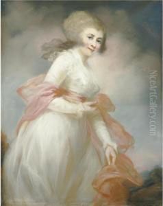 Portrait Of A Lady, Said To Be The Hon. Mrs. Stanhope by Ozias Humphrey