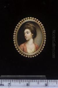 A Lady, Gazing Left, Wearing 
Pink Coat Over White Dress And Lace Underslip, A Veil In Her Upswept 
Hair