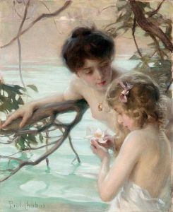 Mother and Child Bathing by Paul Emile Chabas
