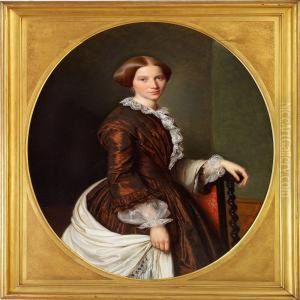 A Pair Of Portraitsof Merchant Martin Peter Schultz And His Wife by Andreas Herman Hunaeus