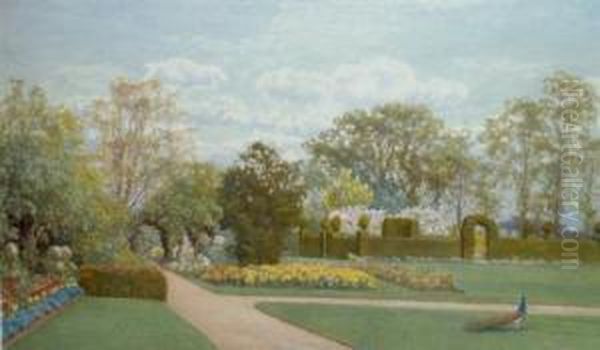 Expansive Garden With A Peacock - view 1