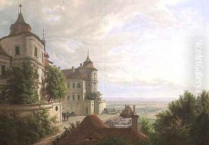 View with the Courtyard at Jezeri Castle, 1843 by Carl Robert Croll