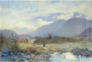 Capel Curig With Snowdon And The Glyders In The Distance, North Wales by Alfred William Hunt