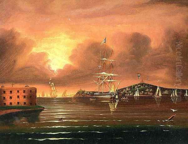 Threating Sky at the Bay of New York, 1800s by Thomas Chambers