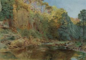 A River Landscape by Alfred William Hunt