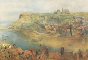 Across Whitby Harbour To The Abbey