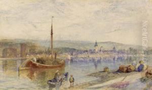 Rudesheim From Bingen, On The Rhine by Alfred William Hunt