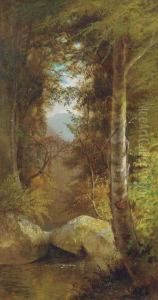 A River Running Through A Forest by Charles Day Hunt