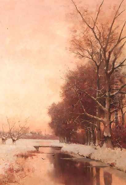 A snow-clad landscape at dusk - view 1