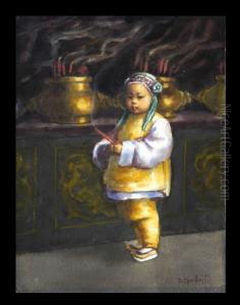 Child With Joss Stick - view 1