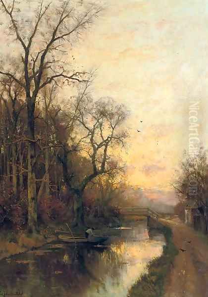On the canal at sunset - view 1