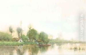 Setting out on a quiet morning by Fredericus Jacobus Van Rossum Chattel