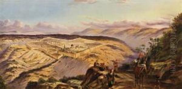 Travellers Overlooking Jerusalem - view 1