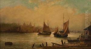 Barges On The Thames