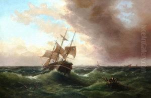 Shipwreck And Various Vessels In A Rough Sea by Millson Hunt