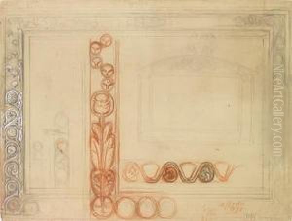 Three Studies Of And Designs For Frames - view 1