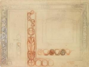 Three Studies Of And Designs For Frames by William Holman Hunt