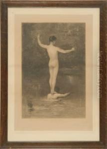 A Nude In A River by William Morris Hunt
