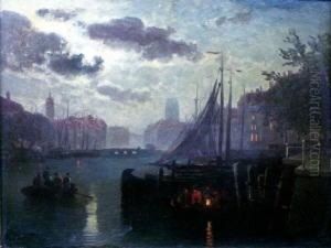Abendstimmung An Der Kuste Von Holland