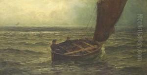 A.r.a., R.i., R.s.w. "sailing
Free", Figures In A Fishing Boat, The Remainder Of The Fleet In The
Distance Signed, Also Inscribed With The Title And The Artist's Name On
The Original Frame, Also Inscribed On The Artist's Original Label Verso
And N by Colin Hunter